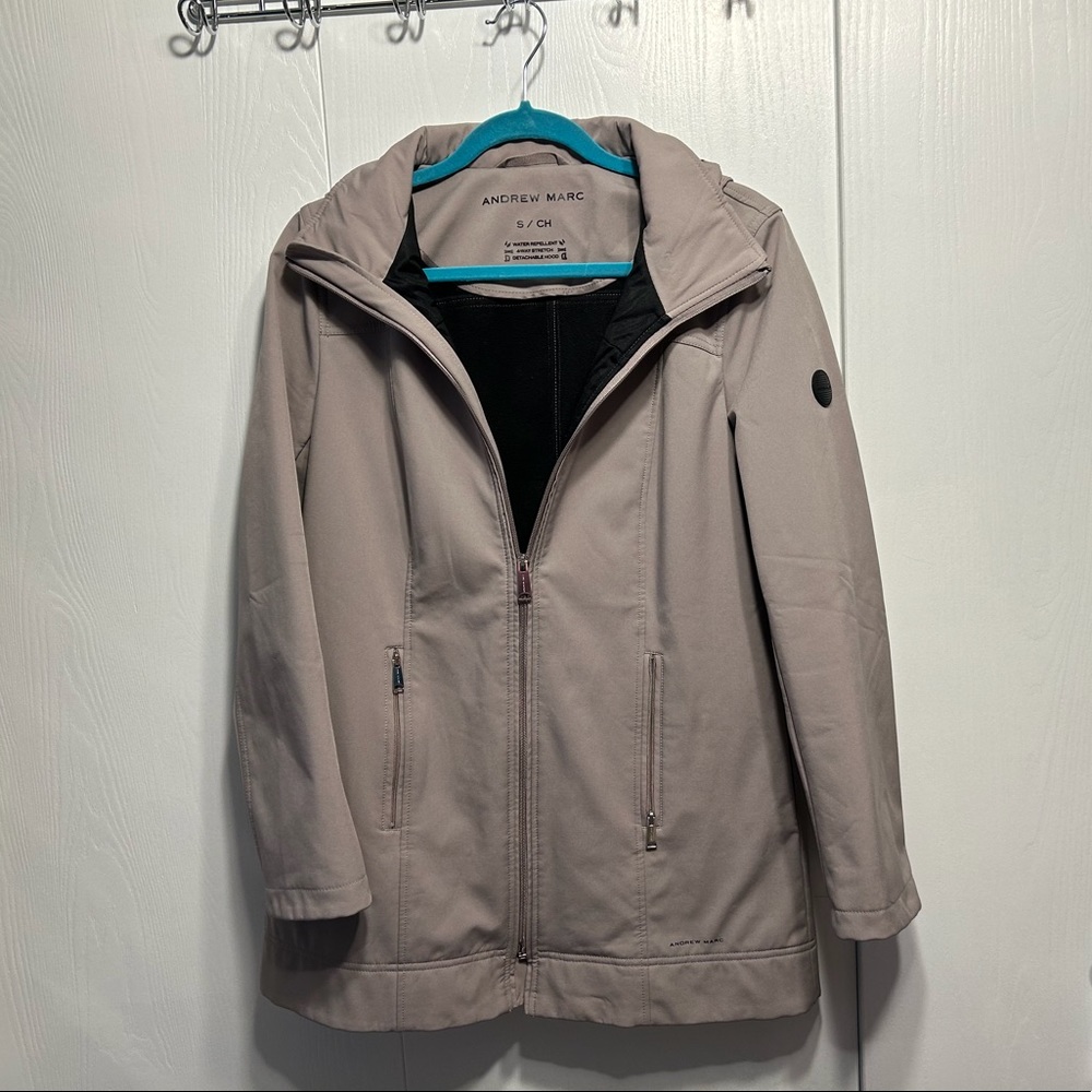 Andrew Marc tan  water repellent,wind resistant coat